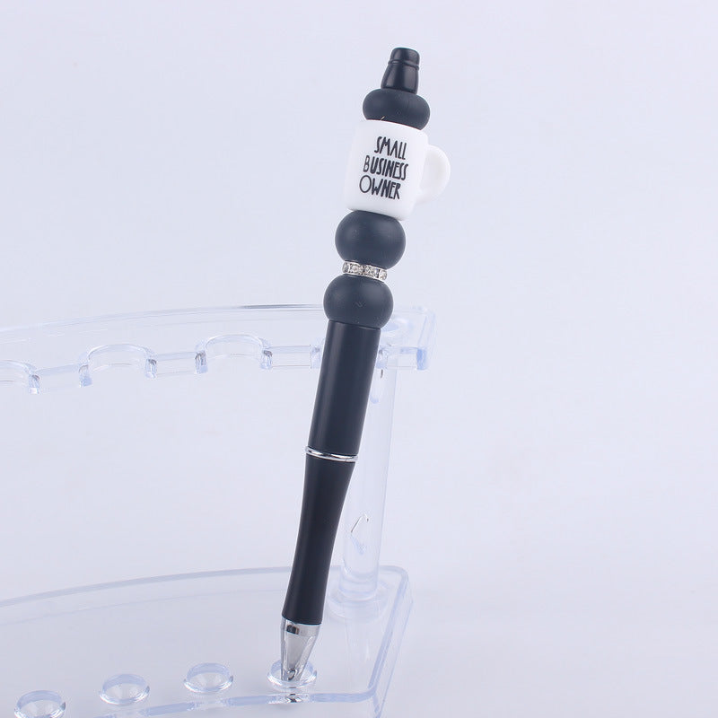 Wholesale  beaded pen creative handmade cartoon cup silicone beaded pen