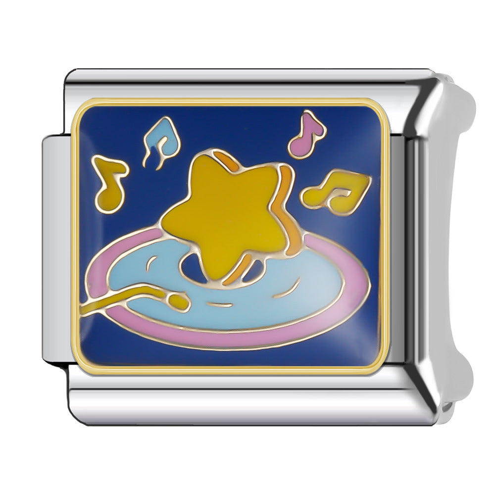 Wholesale Italian Charm Bracelet 9mm DIY Splicing Stainless Steel Goodnight Series Cartoon Composable Bracelet