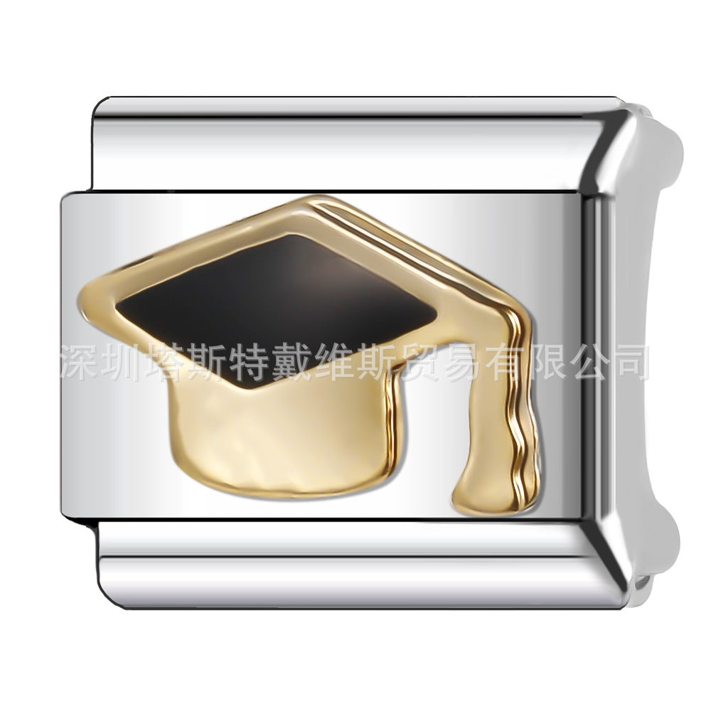 Wholesale  Italian Charm Bracelet 9mm DIY Single Section Creative Stainless Steel Composable Bracelet