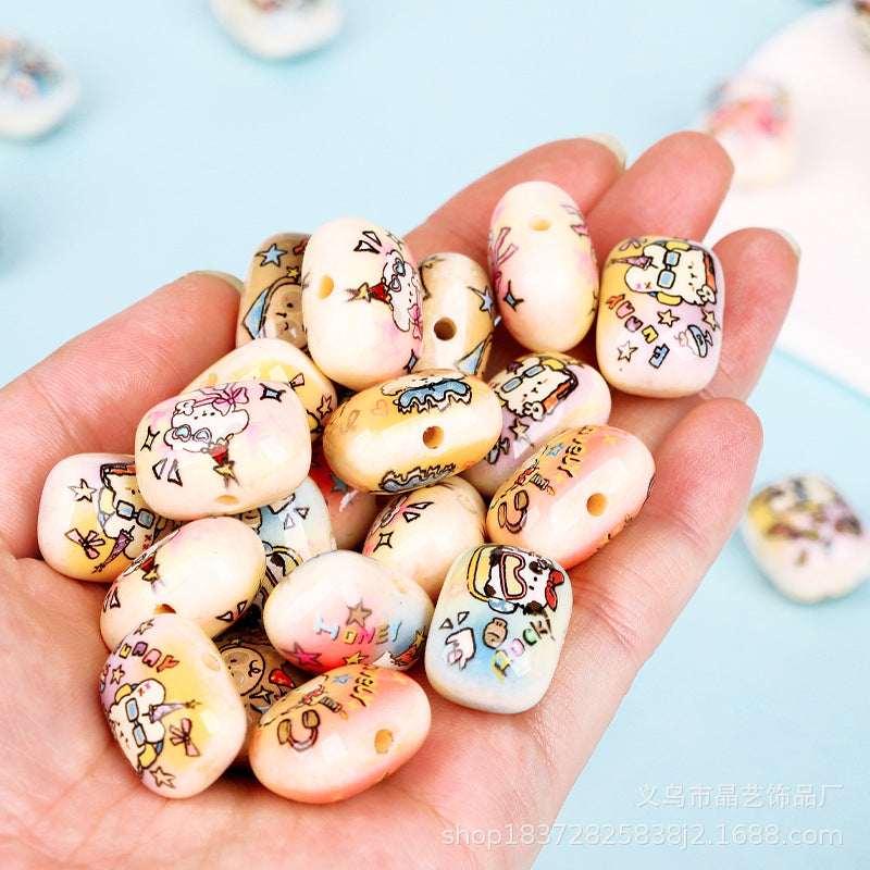 Wholesale random  10pcs Cute dog-shaped Focal Beads DIY Bead Accessories ACCVIP