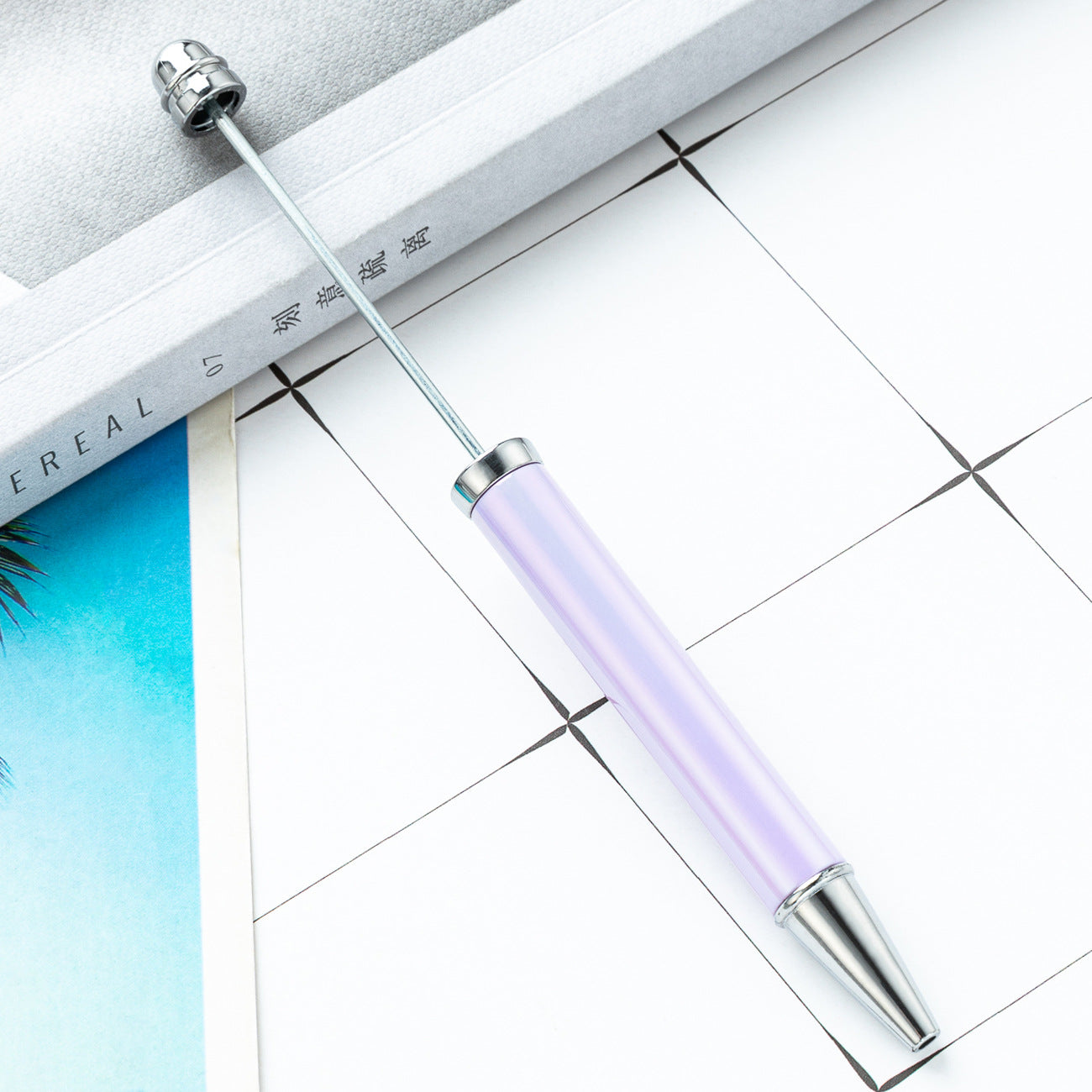 Wholesale Beadable Pens UV Electroplating Color Plastic DIY Beaded Pens Solid Color Pens