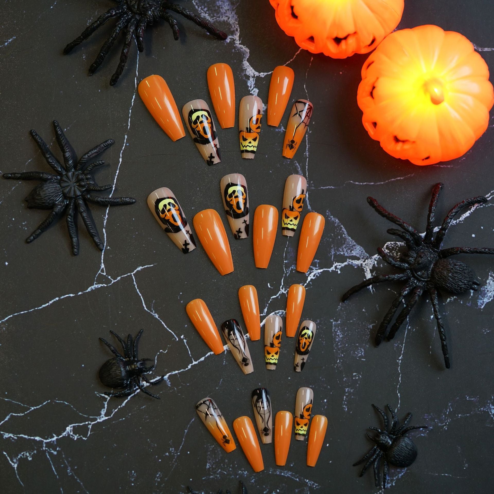 Wholesale 24 Pieces/ box  Pumpkin Nails Kits Nail Stickers