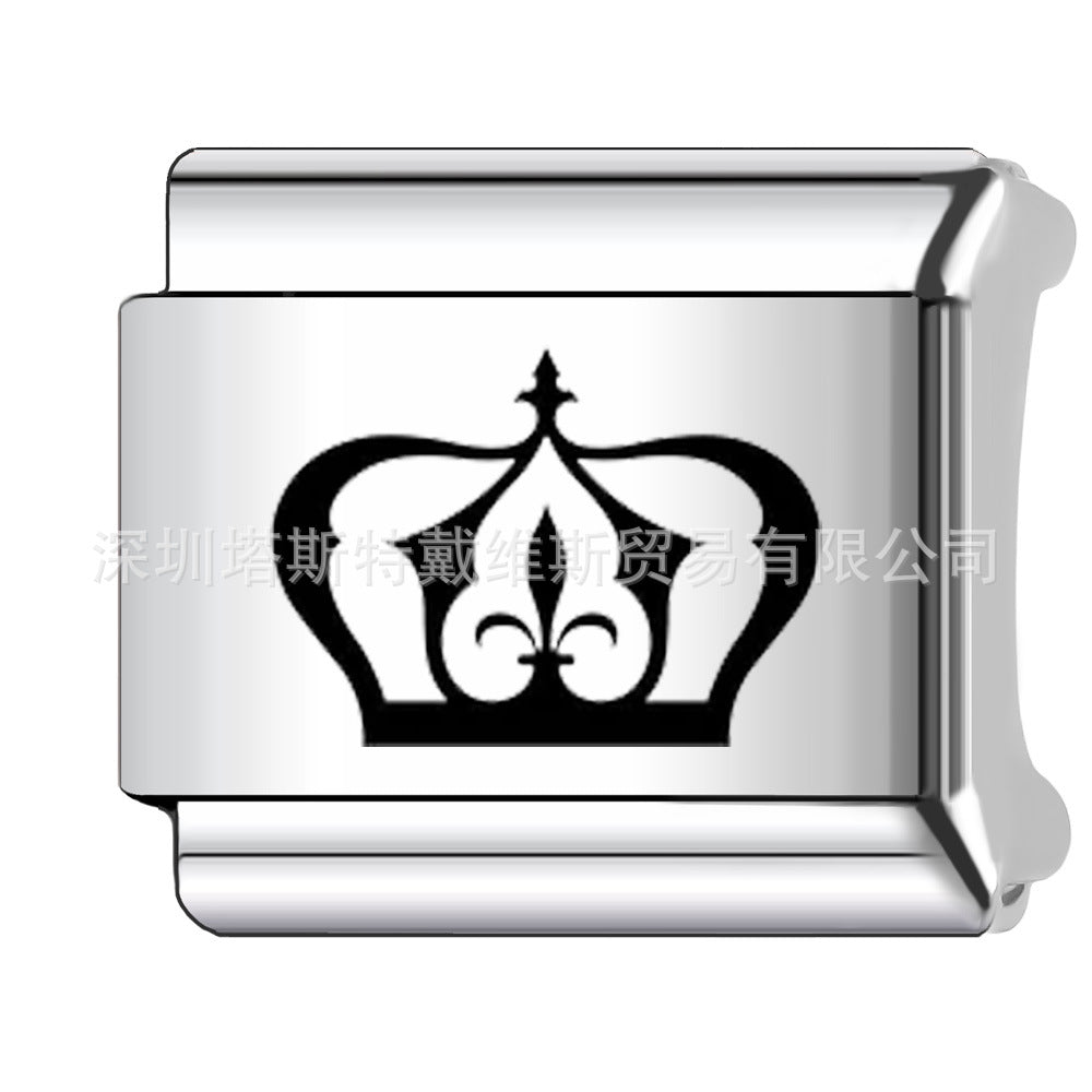 Wholesale 9mm Italian Charm Starter Bracelets DIY square Single Section Creative Stainless Steel Composable Bracelet