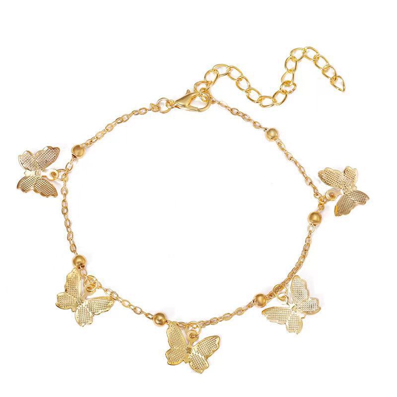 Wholesale Gold Electroplated Alloy Butterfly Pendant Bracelet Hollow Design Fashion Accessory for Everyday Wear Gift