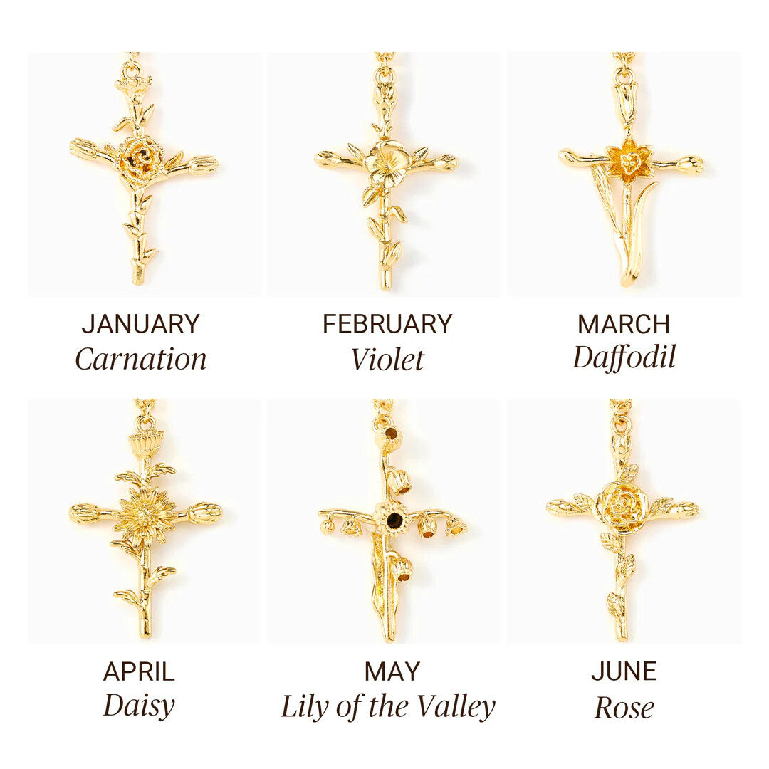 Wholesale  Friendship Necklace December Flower Necklace Mother's Day Stereo Vacuum Color Preservation