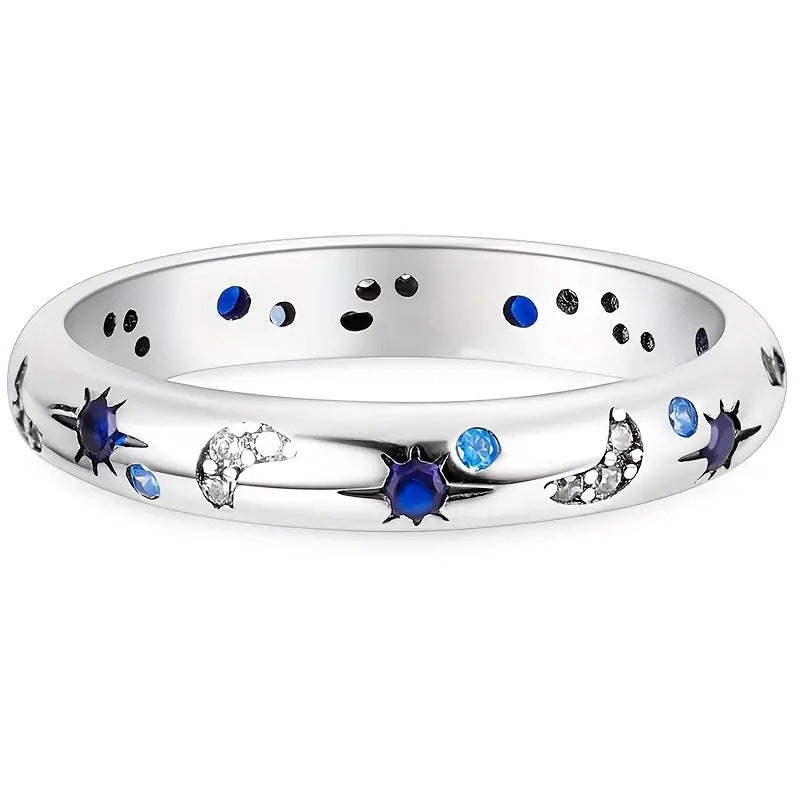 Wholesale Zircon Inlaid Star and Moon Ring