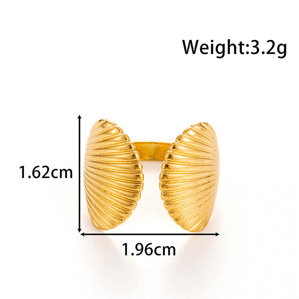 Wholesale Titanium steel  oval hollow ring geometric adjustment  ring