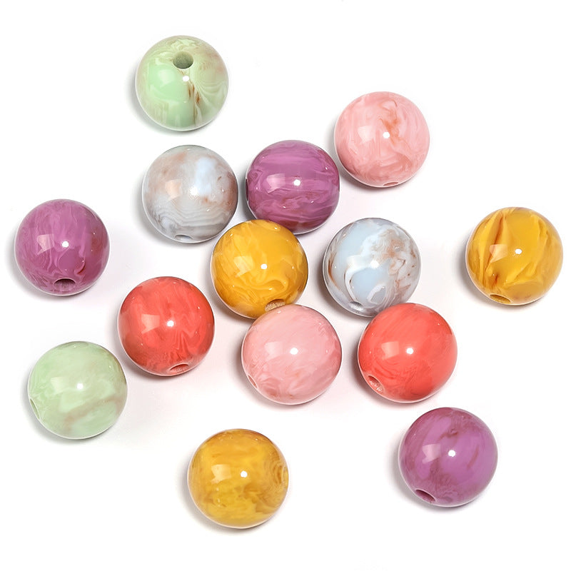Wholesale 100pcs Marble Pattern Acrylic Beads Colorful Ripple DIY Bead Accessories ACC-BDS-BLG082