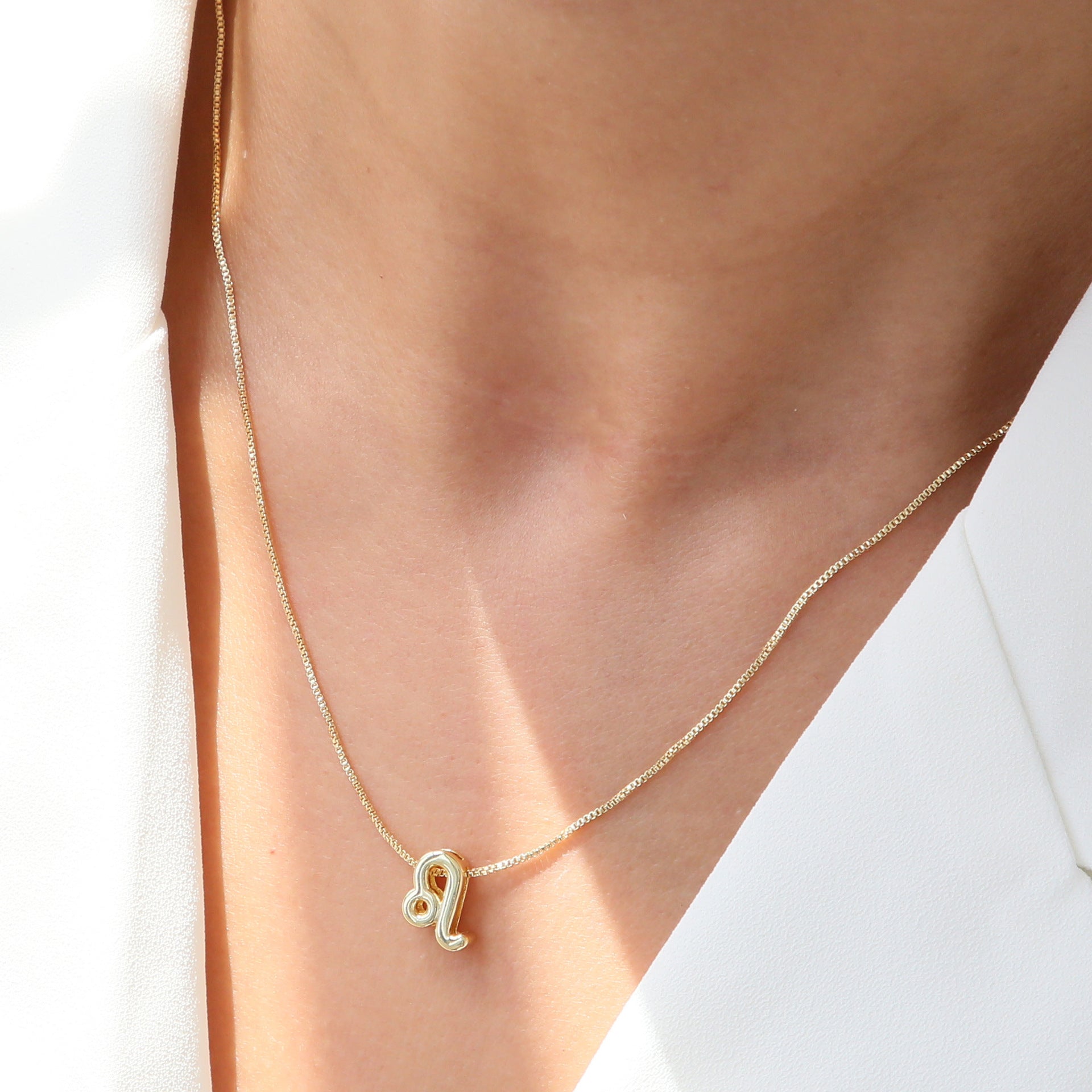 Wholesale 18k Color-preserving Brass Polished Small Bubble December 12 Constellation Pendant Choker Necklaces ACC-NE-BaiYi003