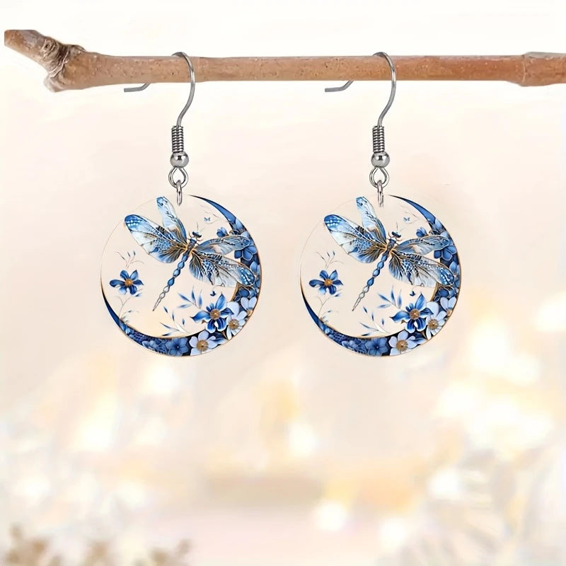 Wholesale  Blue Dragonfly Animal Acrylic Earrings