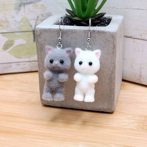 Wholesale  cartoon three-dimensional cat earrings