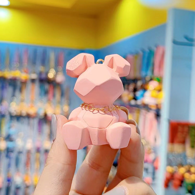 Wholesale Resin geometric rabbit keychain