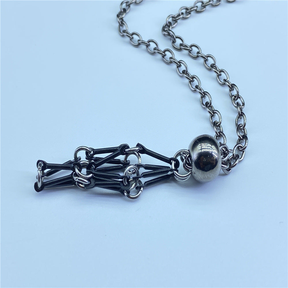 Wholesale Natural Stone Mesh Braided Necklace with Adjustable Vintage Rope ACC-NE-Nius001