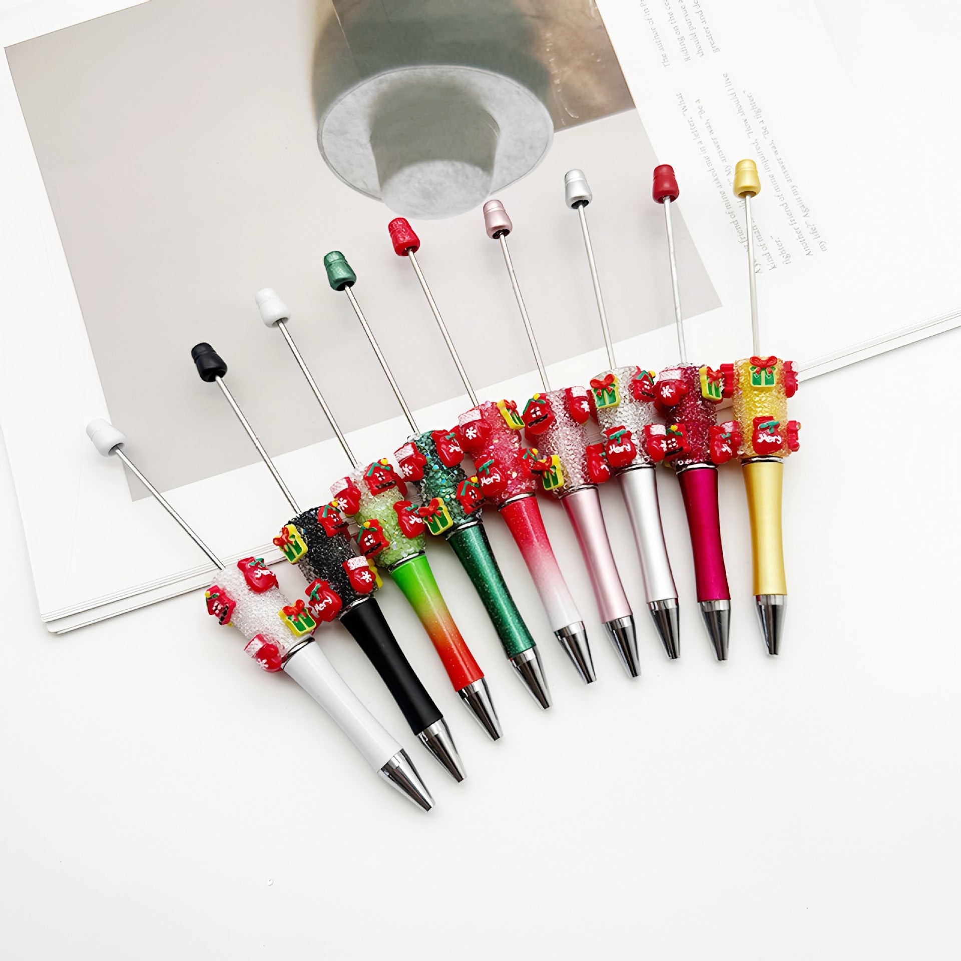 Wholesale  10pcs Christmas sugar beaded pen rhinestone stars sugar pen