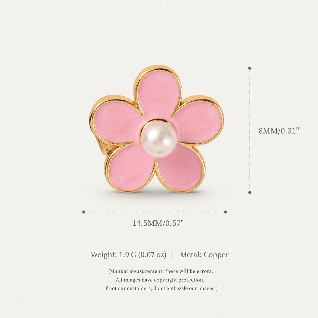 Wholesale Electroplated Copper Flip Flop Charm Blue Flower Pearl Enamel Versatile Decorative Accent For Everyday Wear