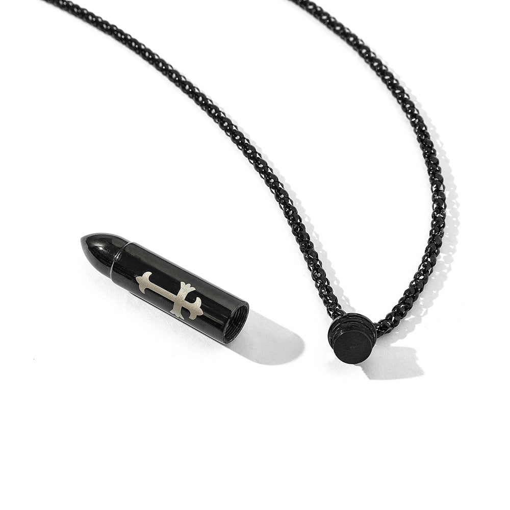 Wholesale Bullet Necklace Openable Ashes Perfume Necklace Titanium Steel Necklace