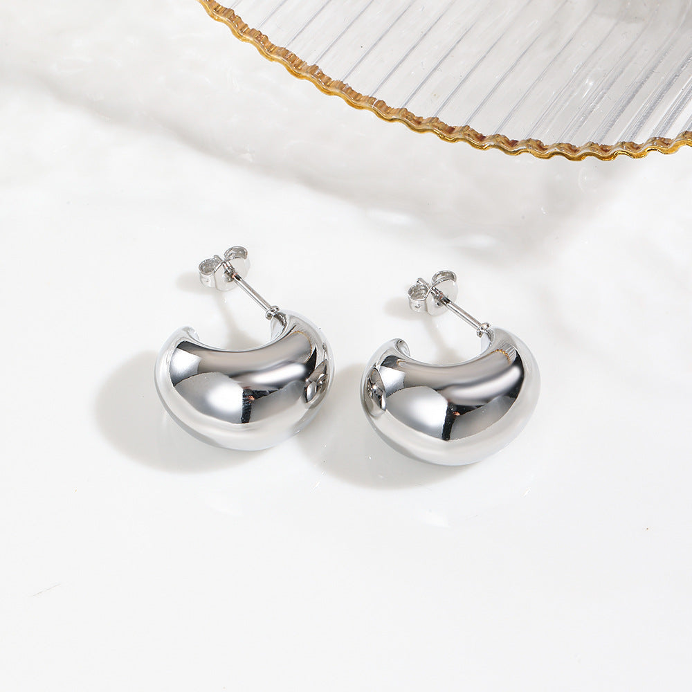 Wholesale  plating 18k hollow  C type earrings