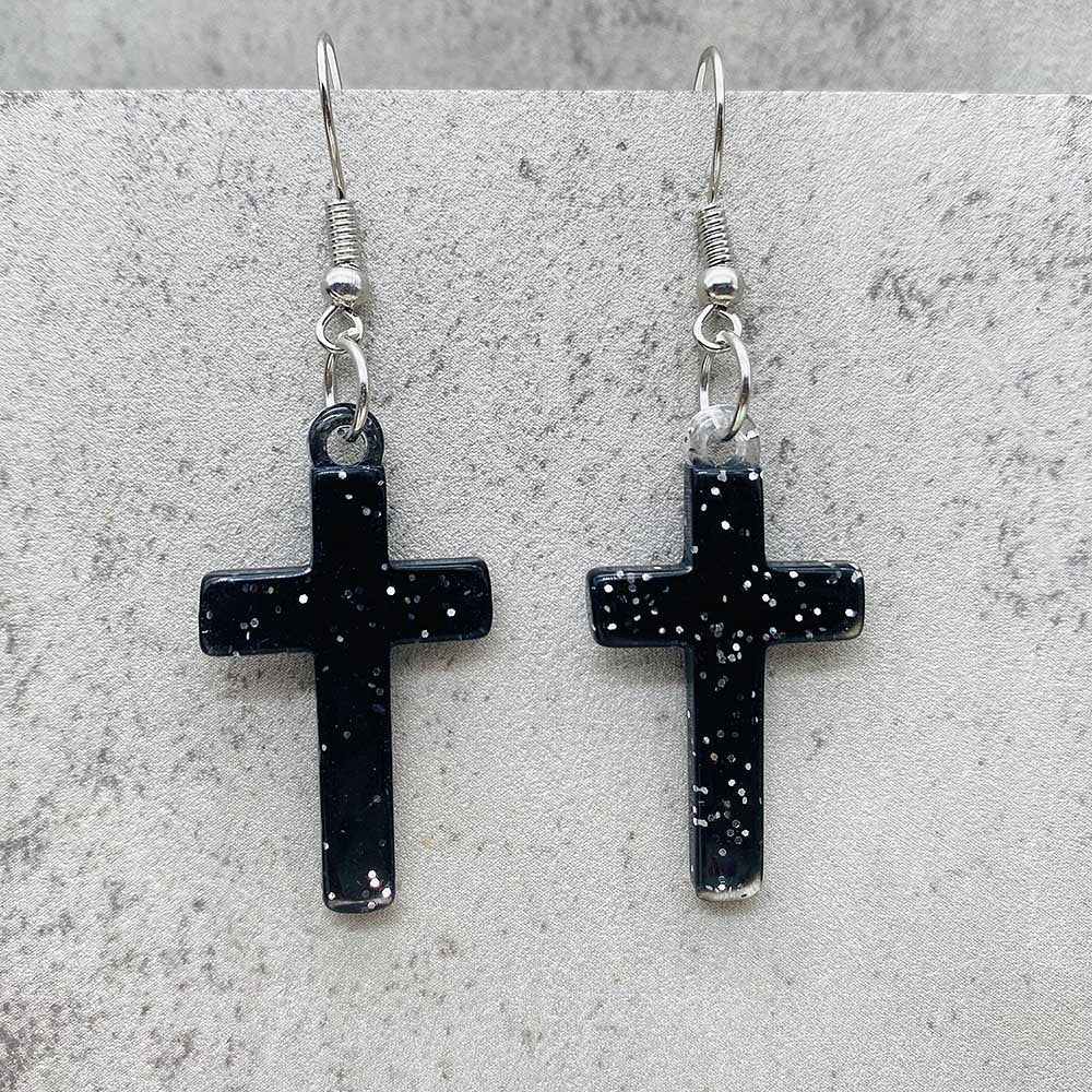 Wholesale Sequin Cross Resin Pendant Earrings ACC-ES-ChenY065