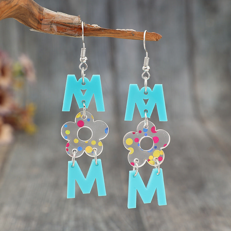 Wholesale Mother's Day Letter Butterfly Flower Heart  Earrings