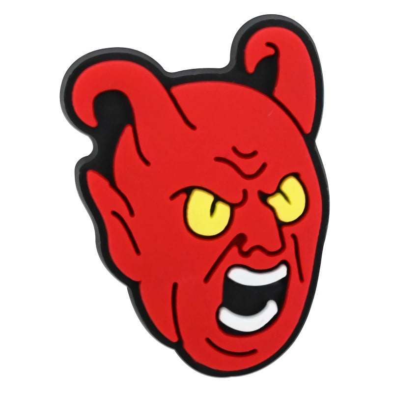 Decorazione casuale all'ingrosso della fibbia della scarpa in gomma morbida in PVC serie zucca da 100 pezzi