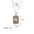 Wholesale Stainless steel Color Tarot Necklace Square Zirconium Pendant  Dolphin Brown Tree Marine  Clavicle Chain