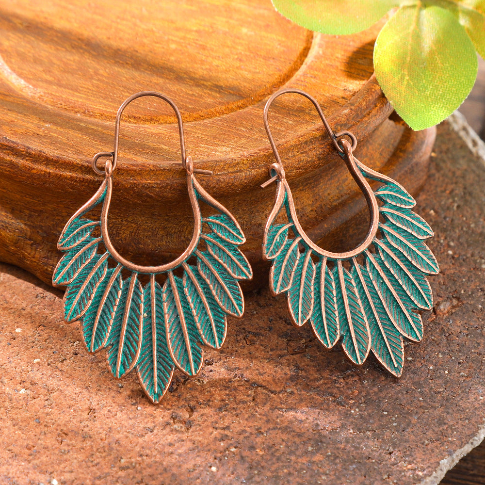 Wholesale Retro European and American Style Earrings for Women,  Bohemian Hollow Pattern Alloy Earrings,  Ethnic Holiday Style Personalized Accessories