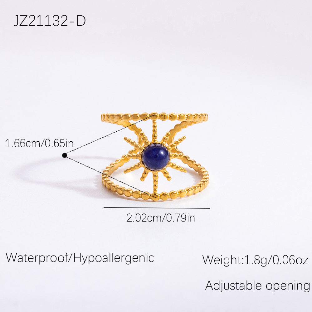 Wholesale Stainless Steel Rings 18K Gold Plated Multi-layer Vintage Rings ACC-RS-YuHui008