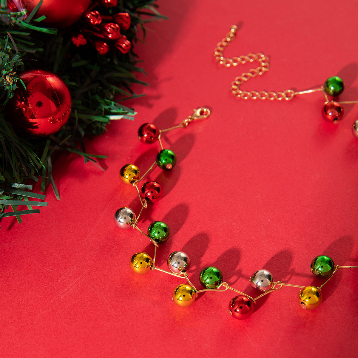 Wholesale Christmas  clavicle chain  color beaded  necklace