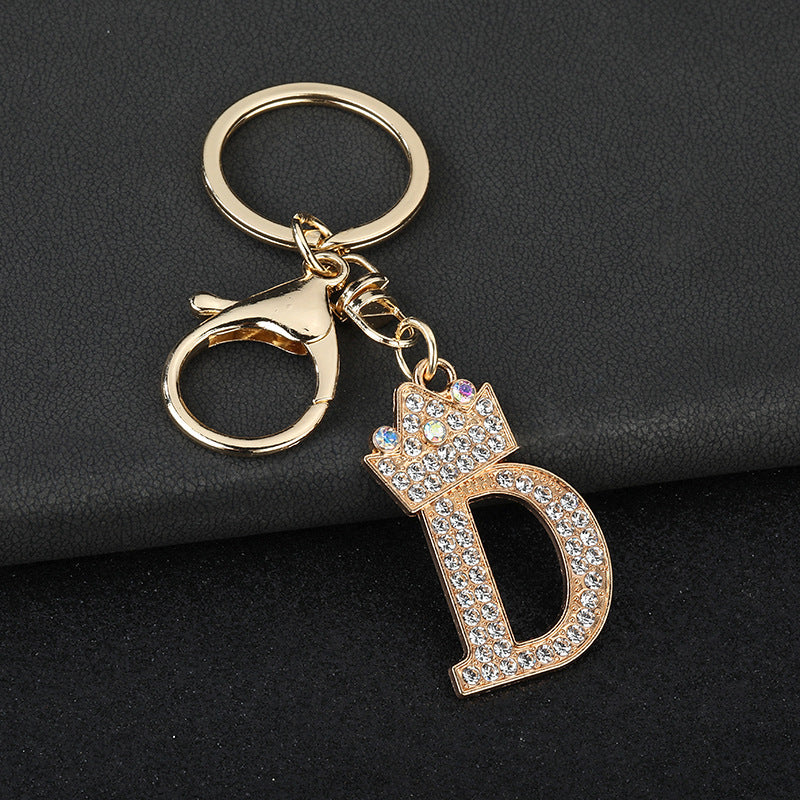 Wholesale  English letters encrusted diamond keychain