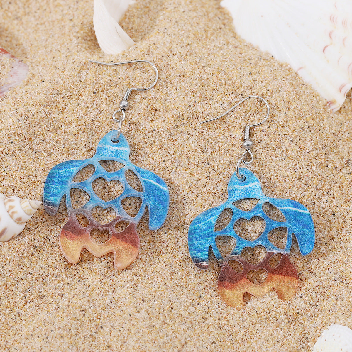 Wholesale Bohemian Ocean Wind Summer Sea Turtle Shell Acrylic Earrings ACC-ES-ChuLian020