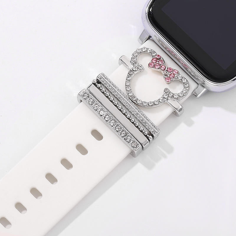 Wholesale The New  Diamond-Encrusted Five-Piece Set Is Suitable for Huawei and Apple Watch Straps,  Alloy Decorative Rings,  and Is Available for Dropshipping