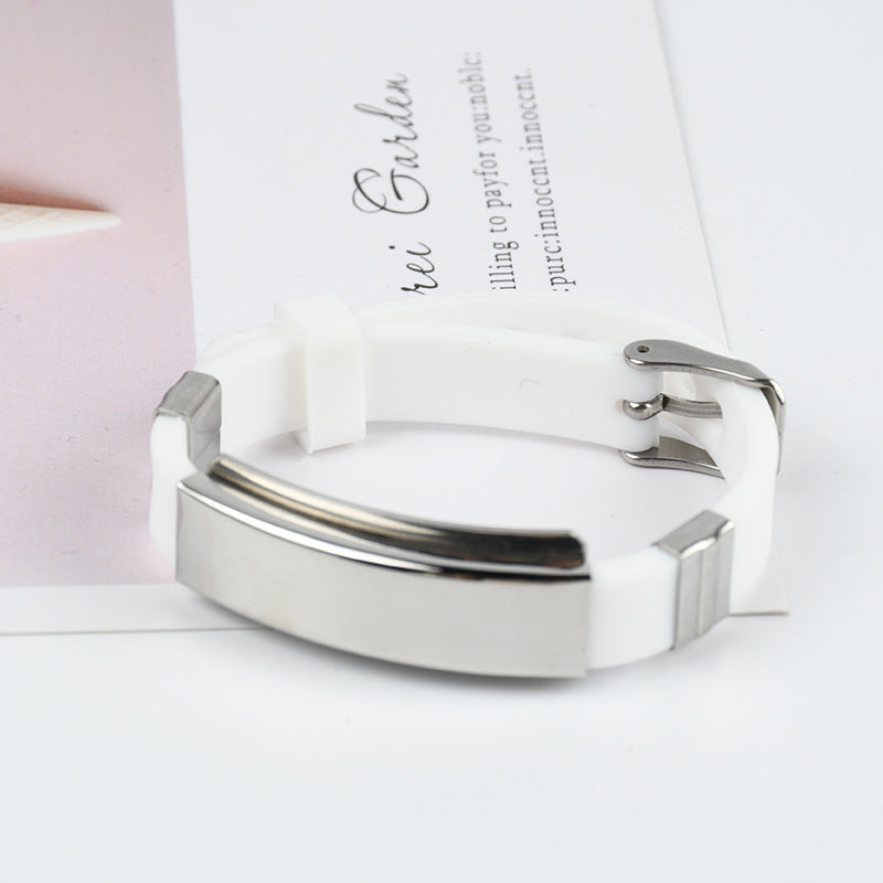 Wholesale Stainless Steel Silicone Bracelet