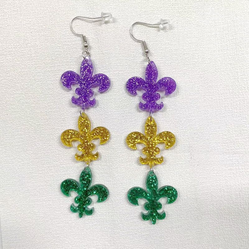 Wholesale green yellow five-pointed star Crown Clown mask lobster earrings