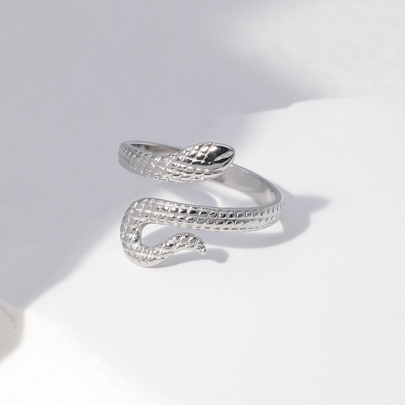 Wholesale Snake Design Adjustable Stainless Steel Ring Unisex Everyday Jewelry Fashion Accessory Gift