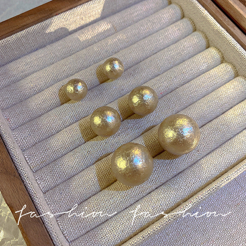 Wholesale S925 Silver Needle Large Pearl Earrings