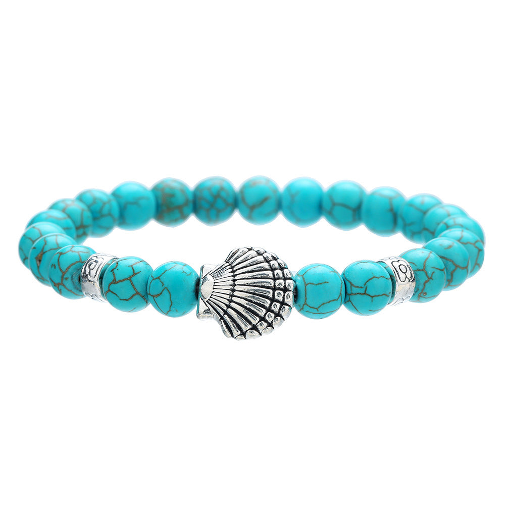 Wholesale 2pcs Turquoise Beaded Evil Eye Starfish Returnee Bracelet