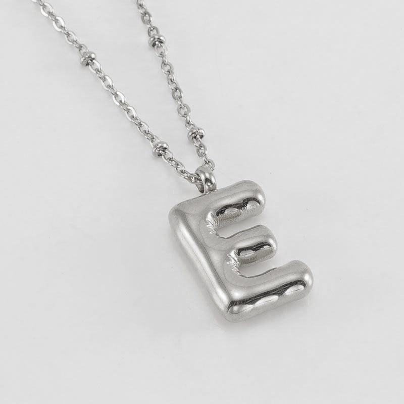 Wholesale  bubble letter necklace 18K stainless steel English letter pendant jewelry