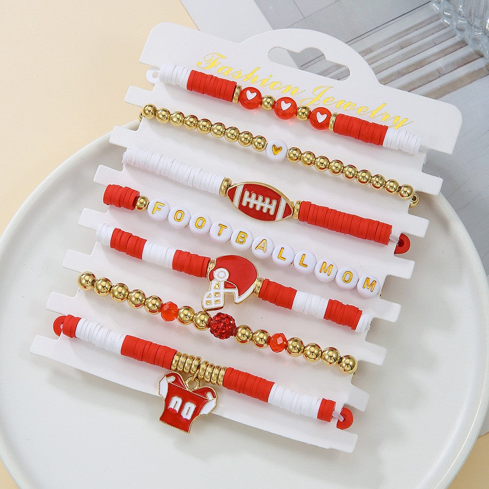 Wholesale  Rugby suit Multi-layer Stacked Love Letter Soft y Bracelet