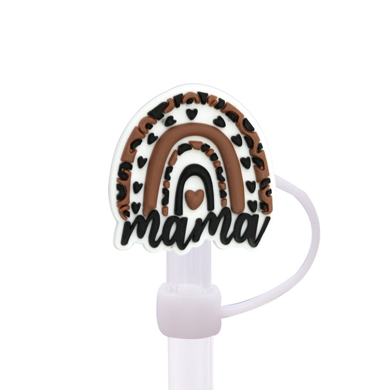 Wholesale Random 100pcs Leopard Series 8/10mm PVC Soft Straw Tube Cap