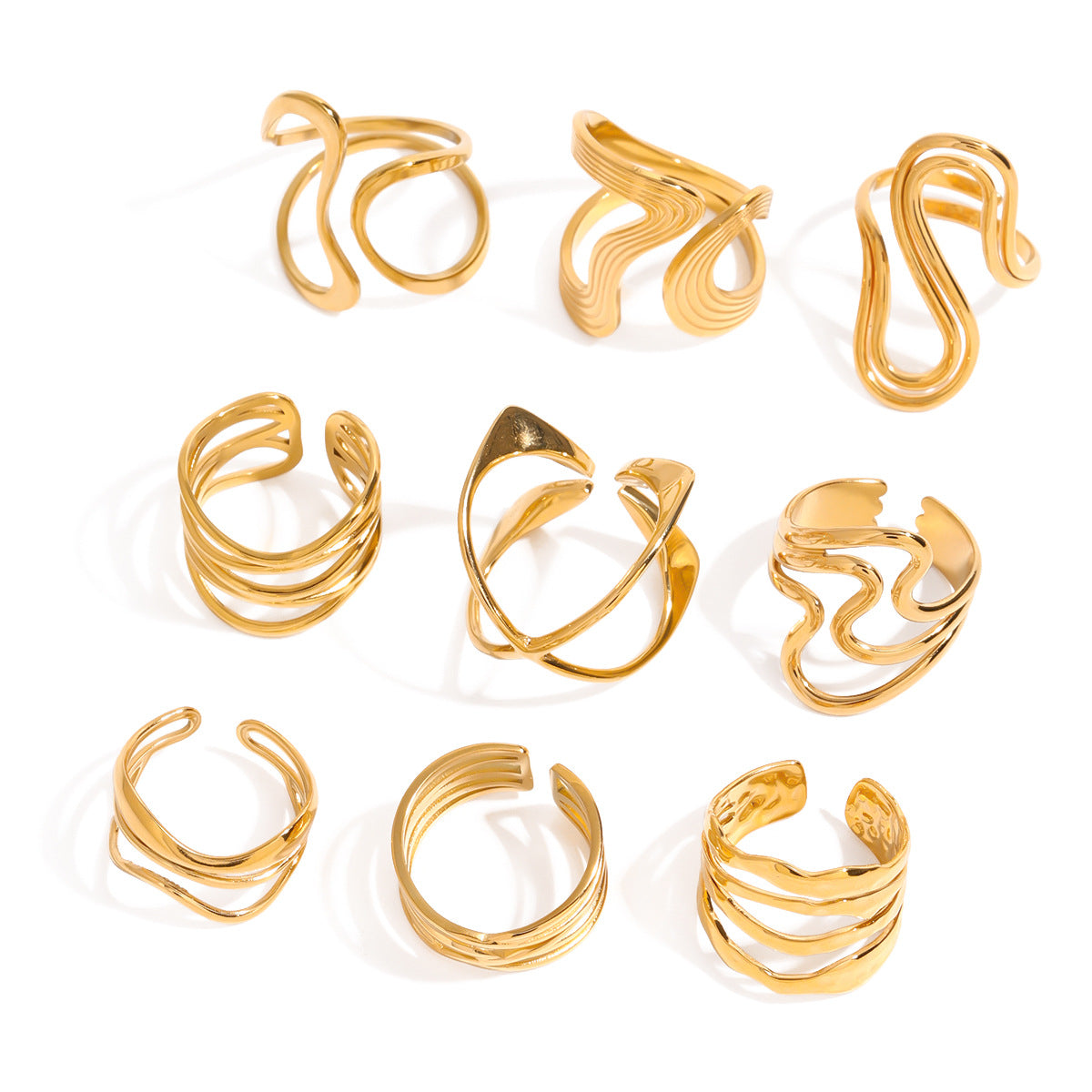 Wholesale Stainless Steel Exaggerated Ring Irregular Jewelry