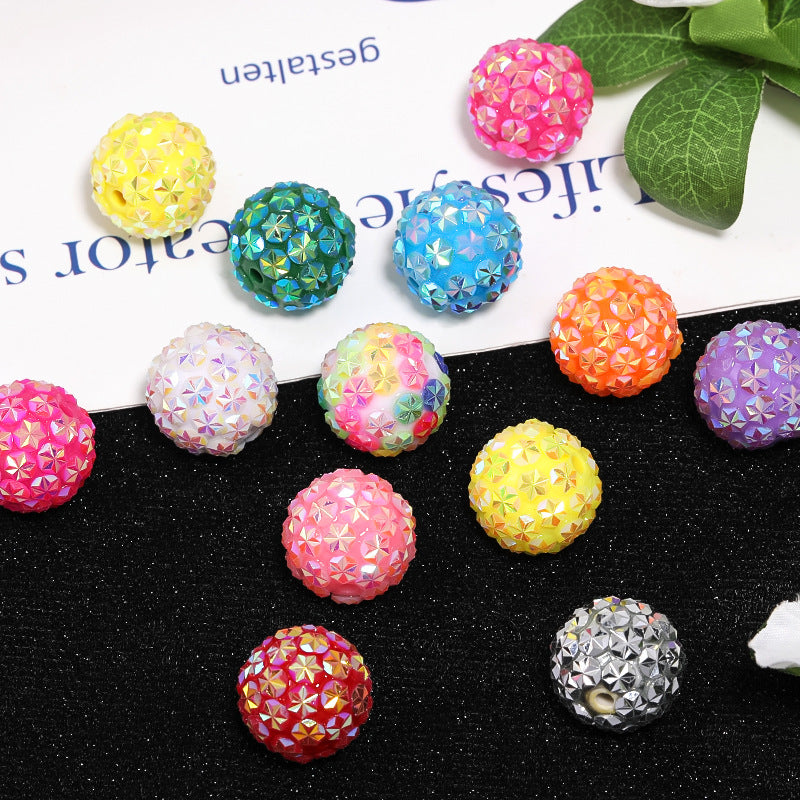 Wholesale 50pcs 20mm Snowflake Resin Diy Acrylic Beads Beaded Pen Accessories ACC-BDS-BLG142
