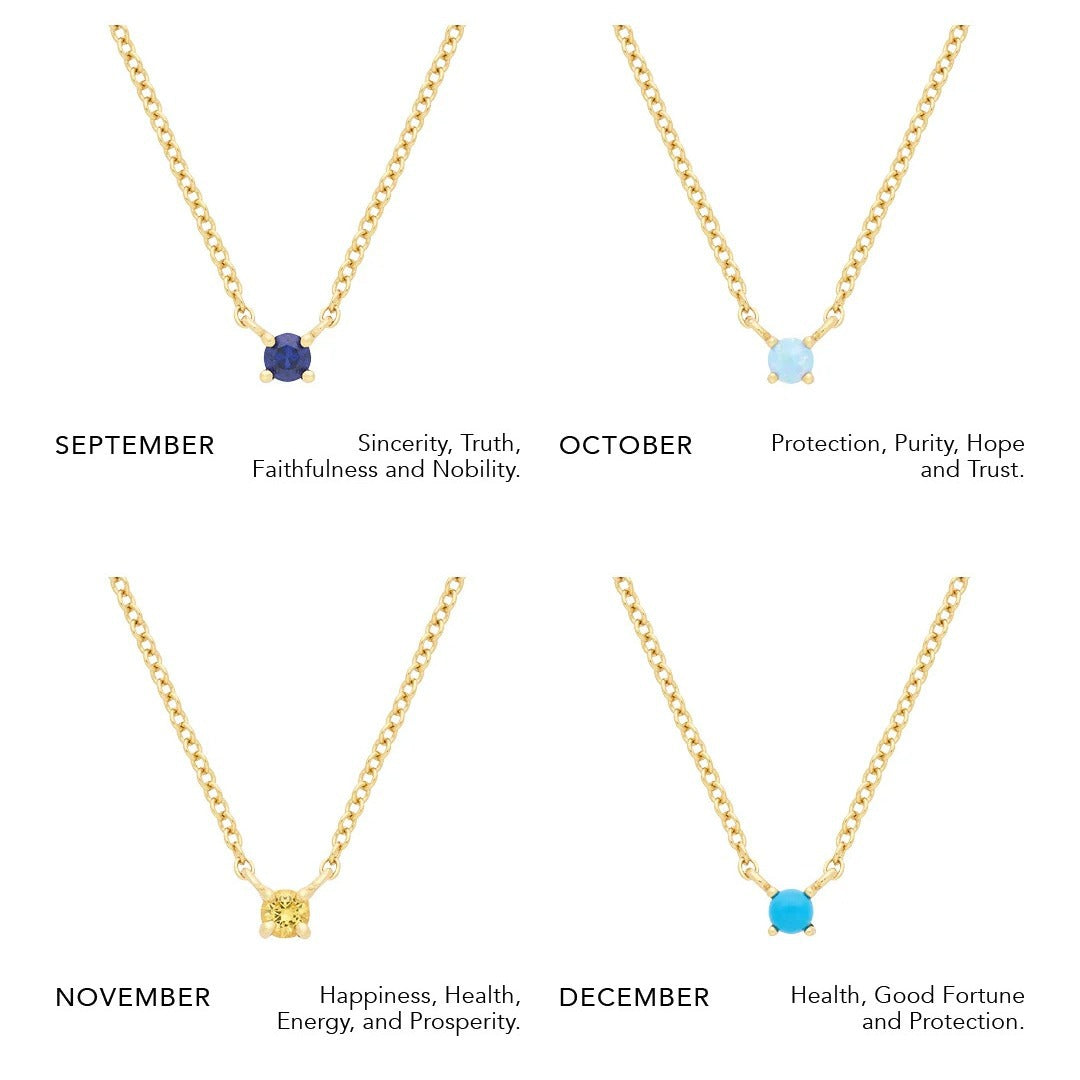 Wholesale Titanium steel birthstone 12 birthstone zircon necklace