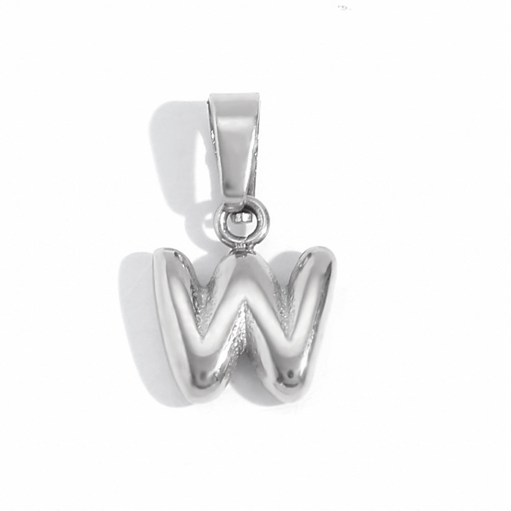 Wholesale Stainless Steel Plated 18K Gold Mini Bubble Lettering Pendant ACC-NE-Mengj001