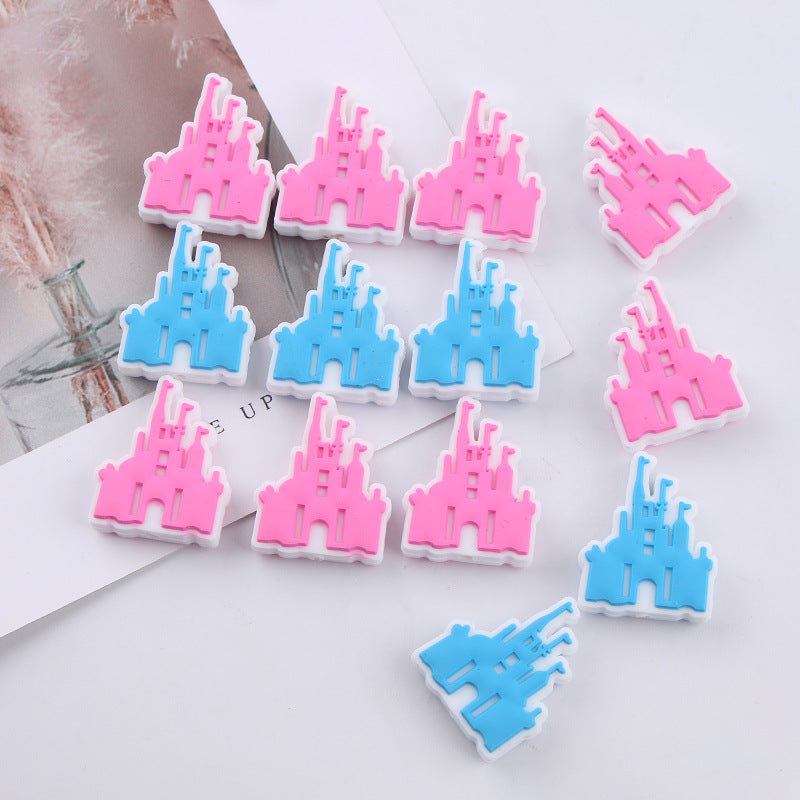 Wholesale 5pcs Cartoon Castle Silicone Focal Beads ACC-BDS-GuangTian038