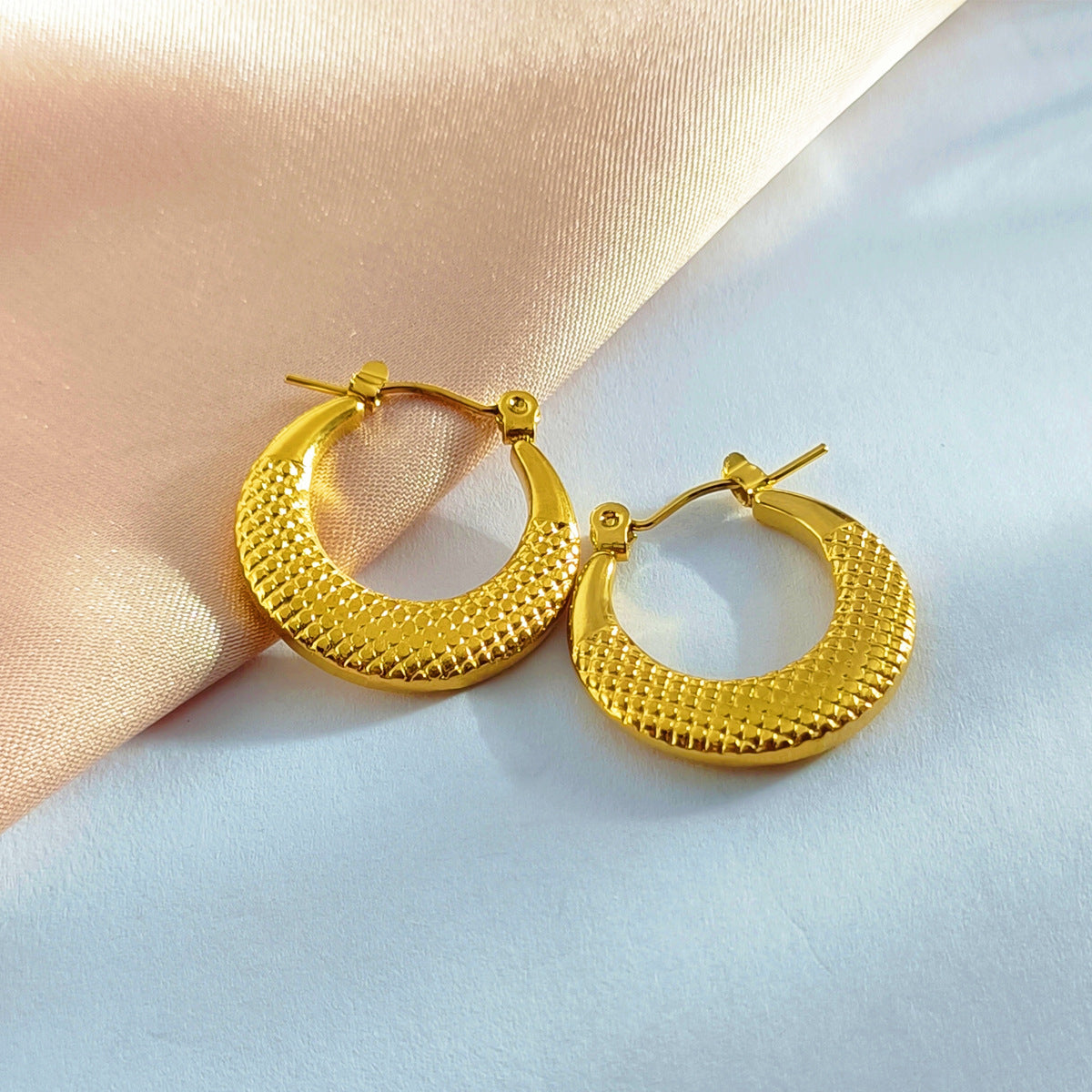 Wholesale Stainless Steel Plated 18k Gold Geometric Earrings