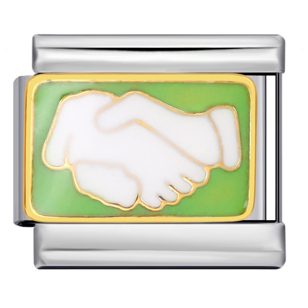 Wholesale Italian Charm Bracelet 9mm DIY Splicing Removable Oil Drop Cartoon Series Stainless Steel Composable Bracelet