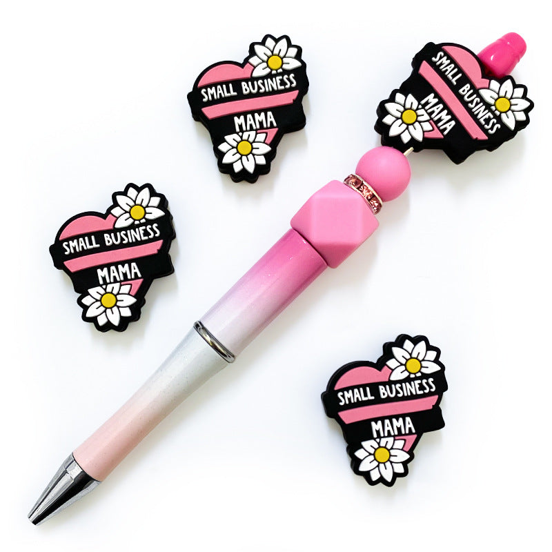 Wholesale 10pcs Silicone Cartoon White Sunflower Focal Beads ACC-BDS-WDX113