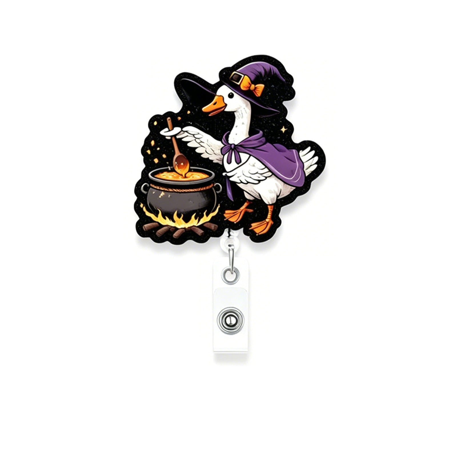 Wholesale Acrylic Retractable Badge Reel with Alligator Clip,   Goose Design,  Party Jewelry Accessory