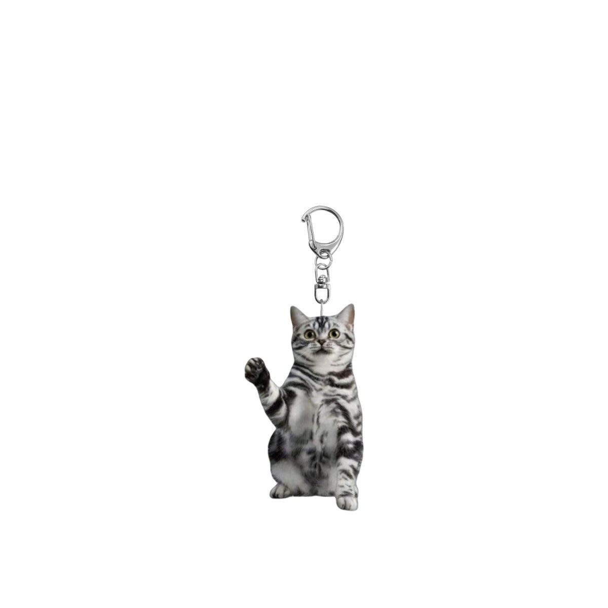 Wholesale Acrylic black and white tuxedo cat key chain double-sided design pet key ring ornament