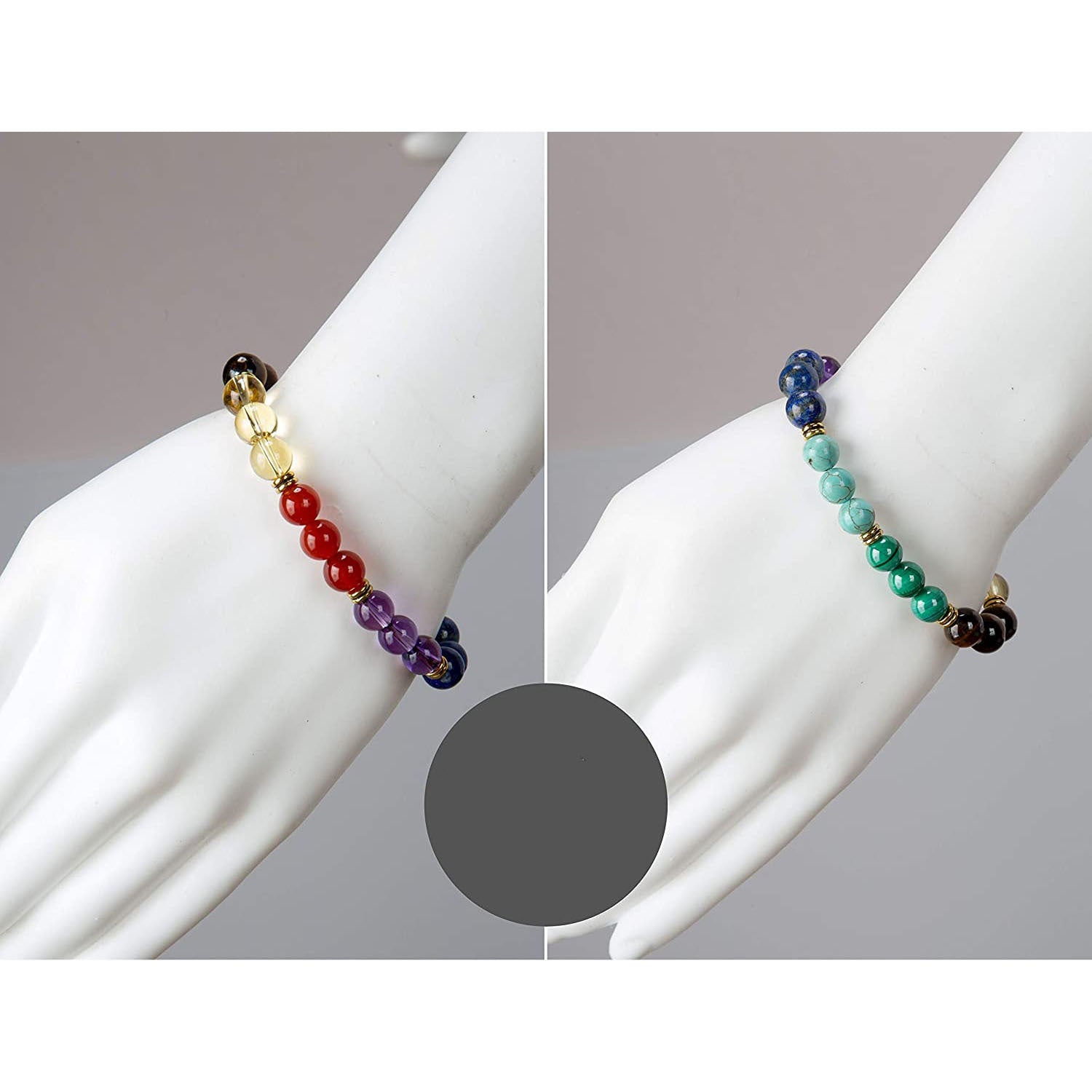 Wholesale 8MM Colorful Natural Stone Crystal Bracelet Adjustable Elastic Unisex Jewelry Gift